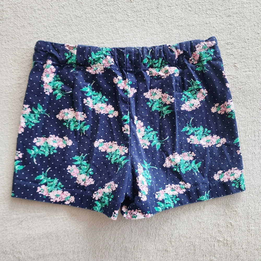 Janie and‎ Jack Cotton Navy Floral Button Front Shorts